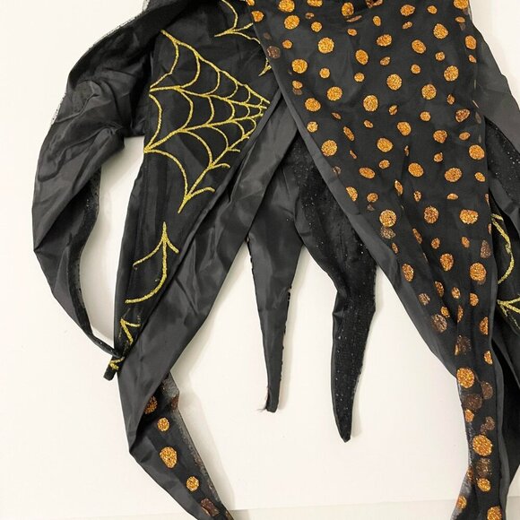 Amscan Black Spiderweb Polkadot Glitter Halloween Mantle Scarf 32.5 x 72 Inch - Picture 10 of 13